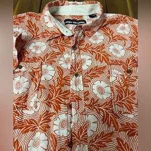 Reyn Spooner Hawaiian Traditionals Aloha Shirt Button Up- Orange, Floral Men XXL